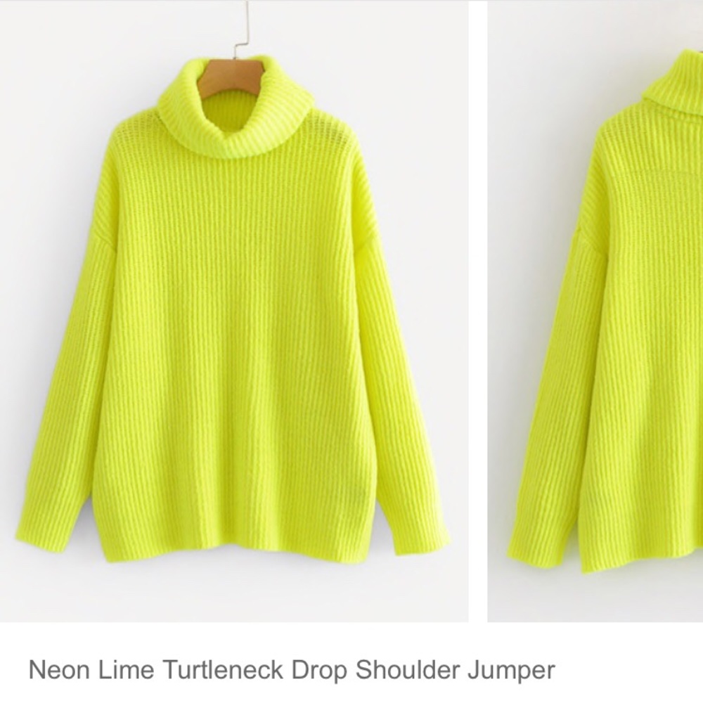 Neon lime green turtleneck